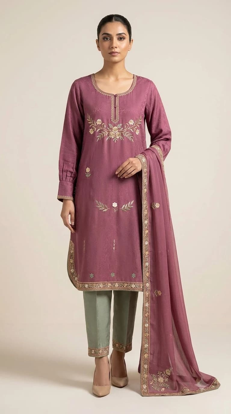 Naqsh-e-Gul Embroidered Box-Cut Pakistani Suit