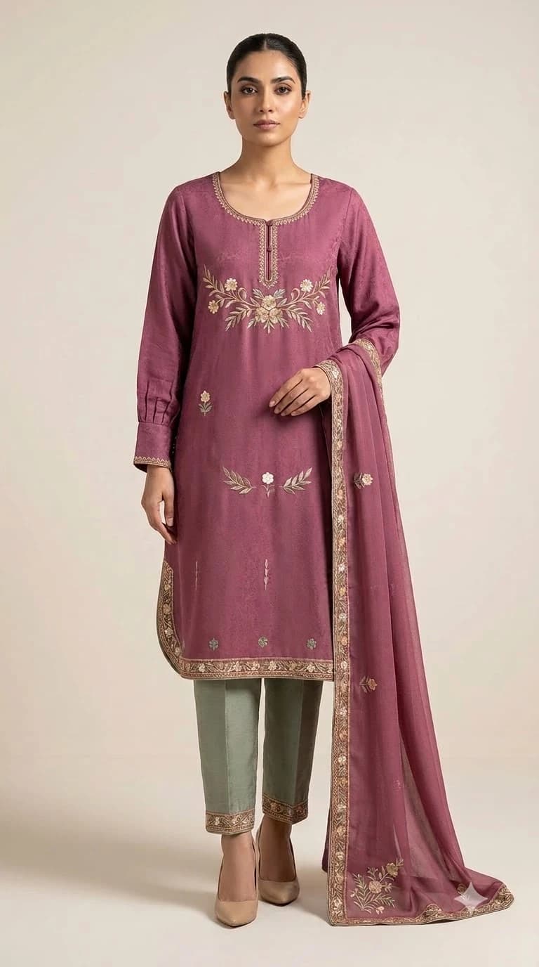 Naqsh-e-Gul Embroidered Box-Cut Pakistani Suit