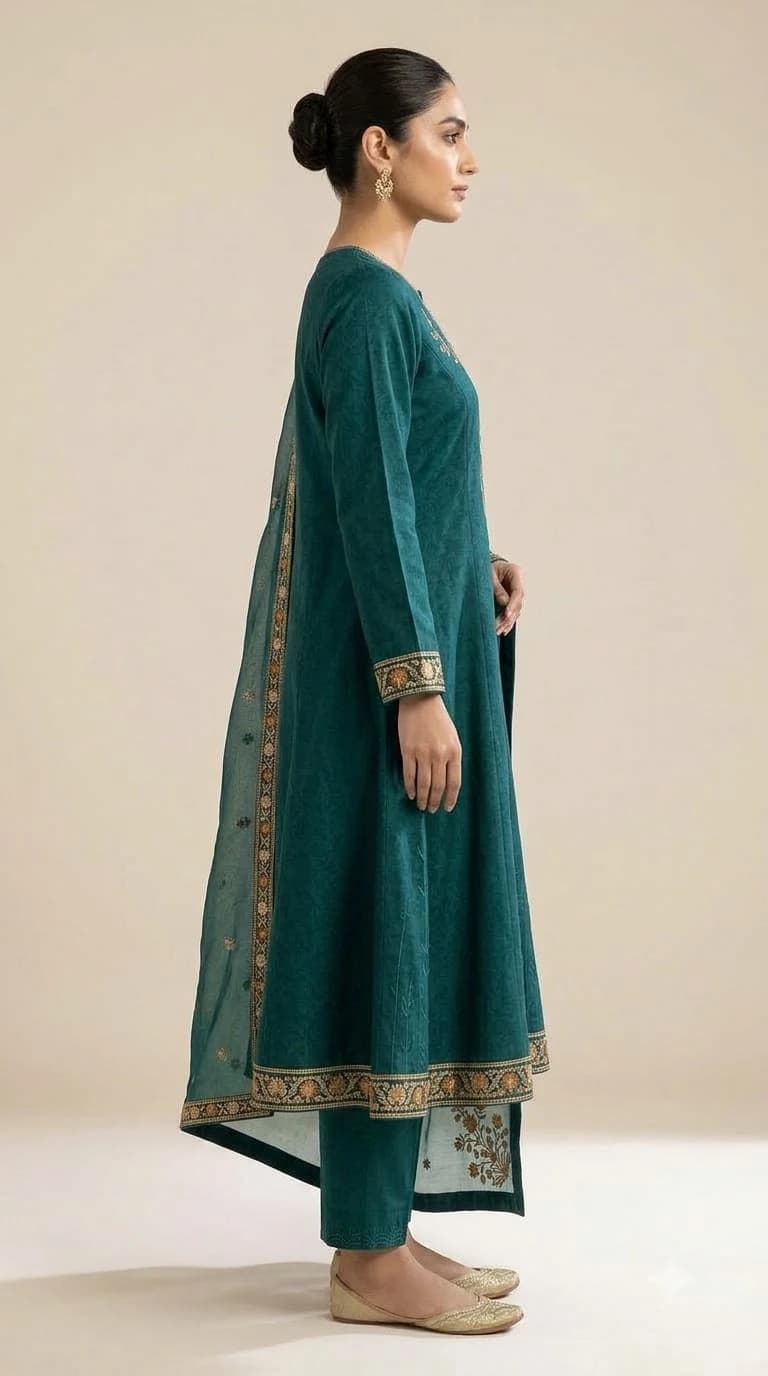 Aasma Gul Embroidered Umbrella-Cut Pakistani Suit