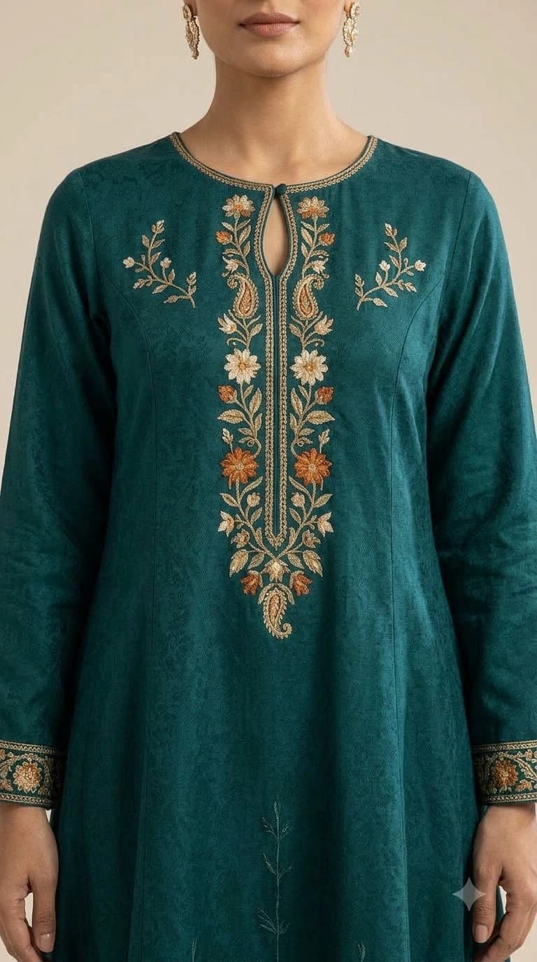 Aasma Gul Embroidered Umbrella-Cut Pakistani Suit