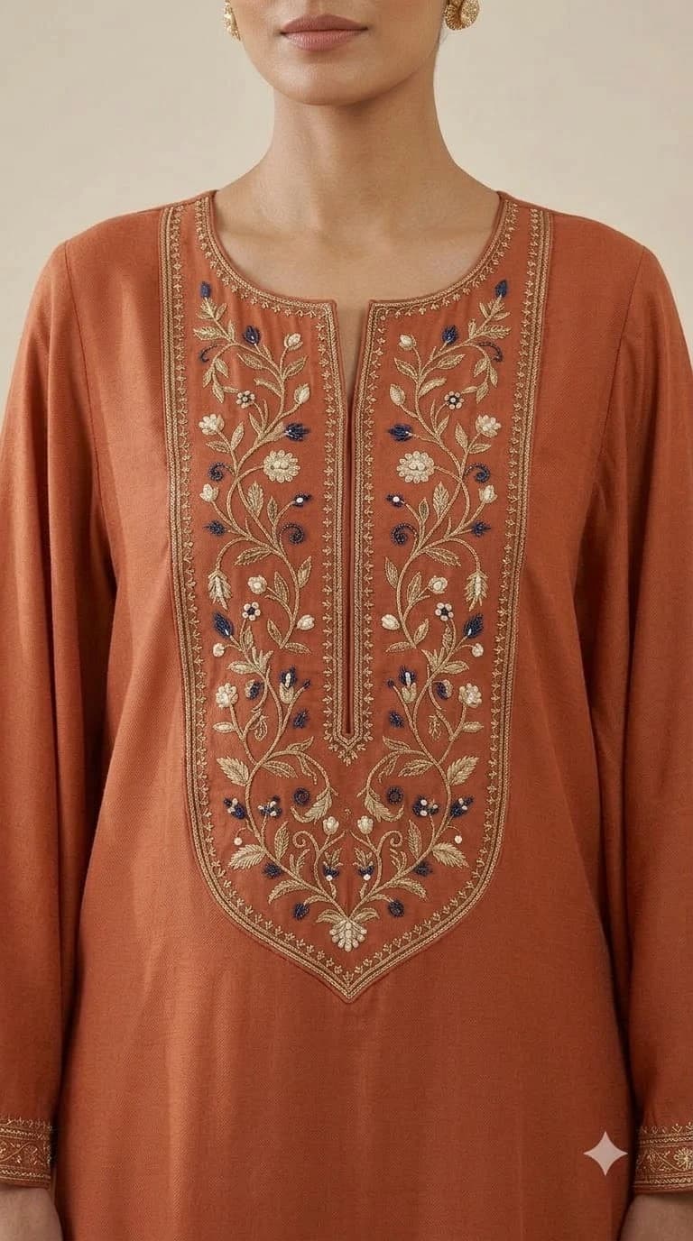 Mehreen Saaz Embroidered Bib-Front Batwing Pakistani Suit