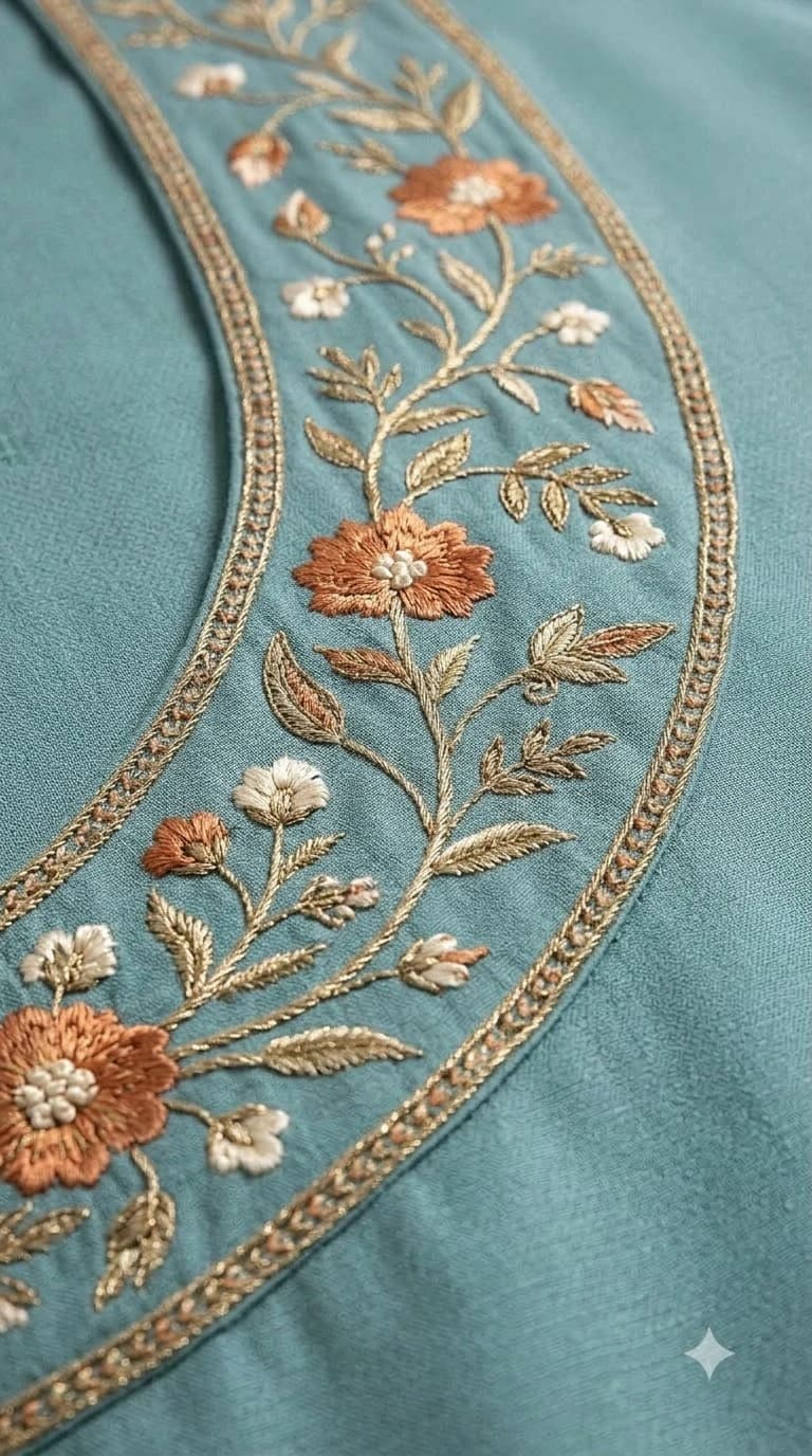 Roshni Gul Embroidered Curved-Front Overlay Pakistani Suit