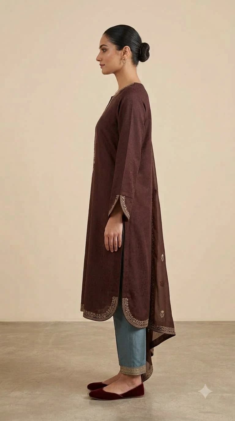 Shehrzaad Embroidered Raglan-Sleeve Pakistani Suit
