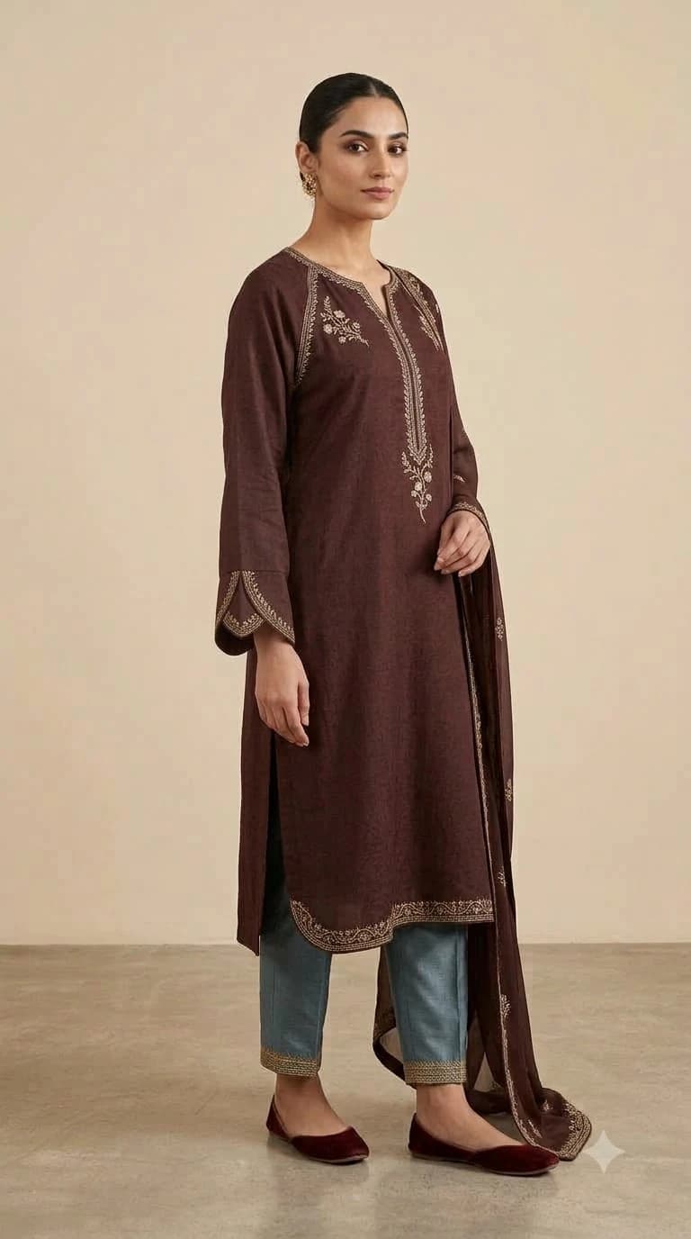 Shehrzaad Embroidered Raglan-Sleeve Pakistani Suit