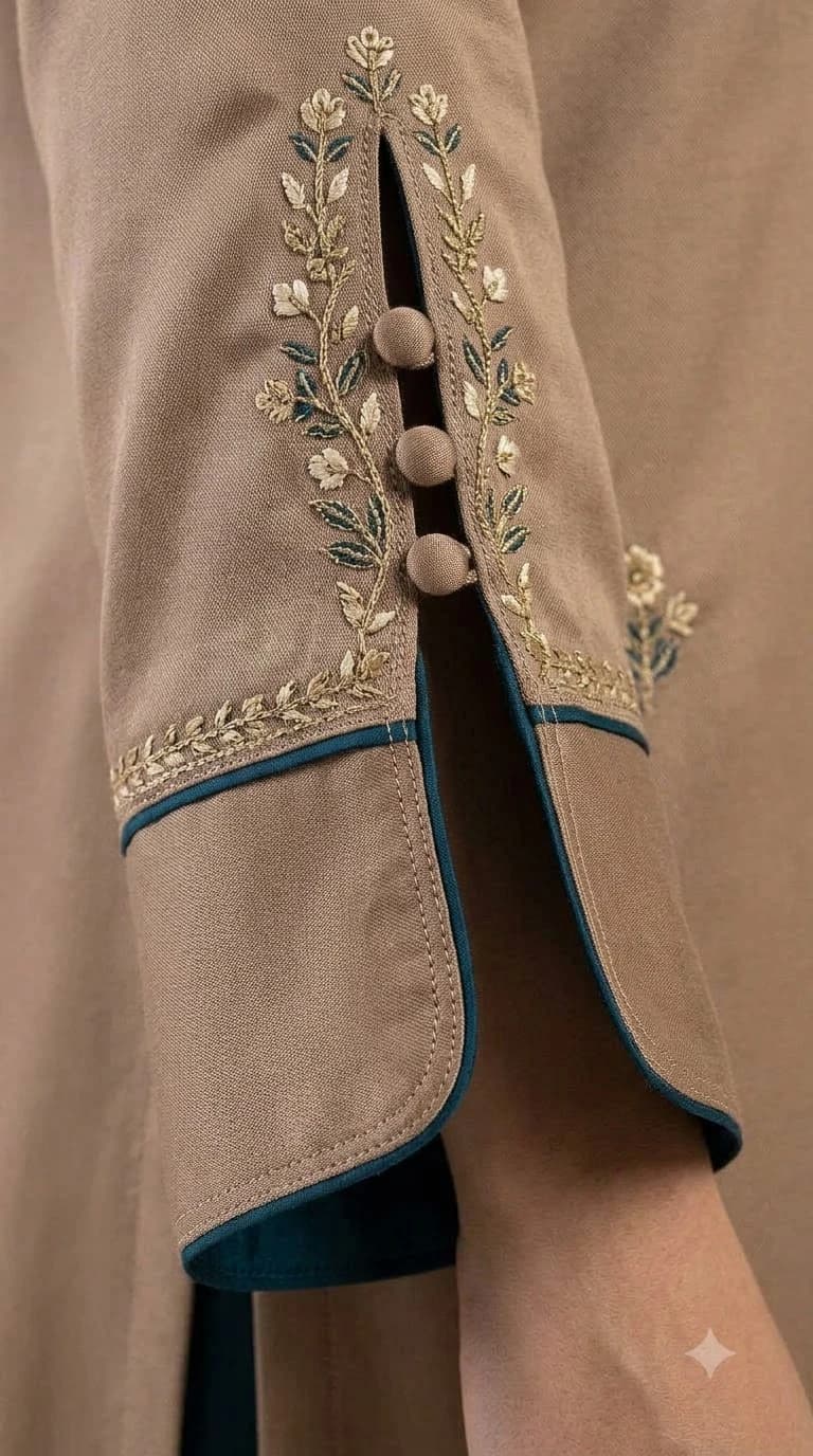 Noor-e-Shaam Embroidered Split-Cuff Pakistani Suit