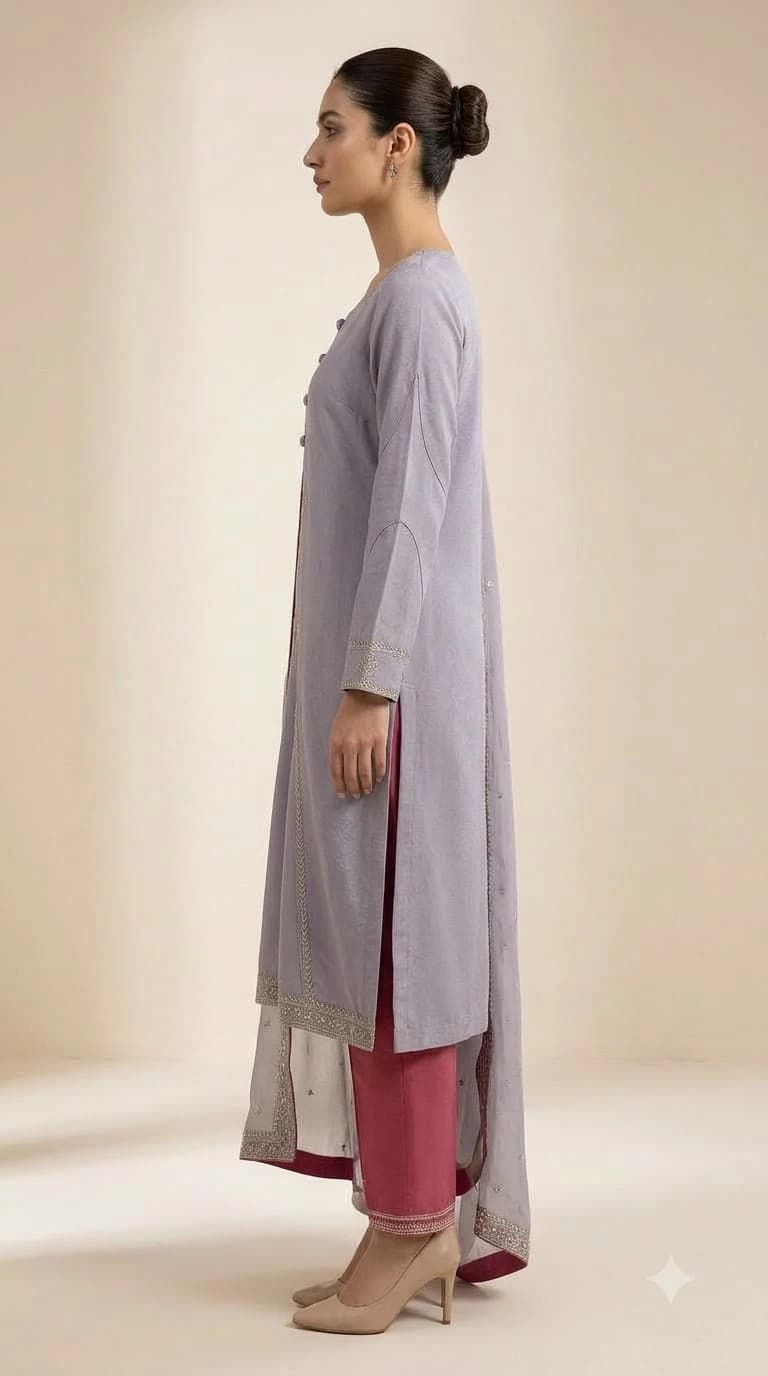 Sitarah-e-Noor Embroidered Center-Godet Pakistani Suit