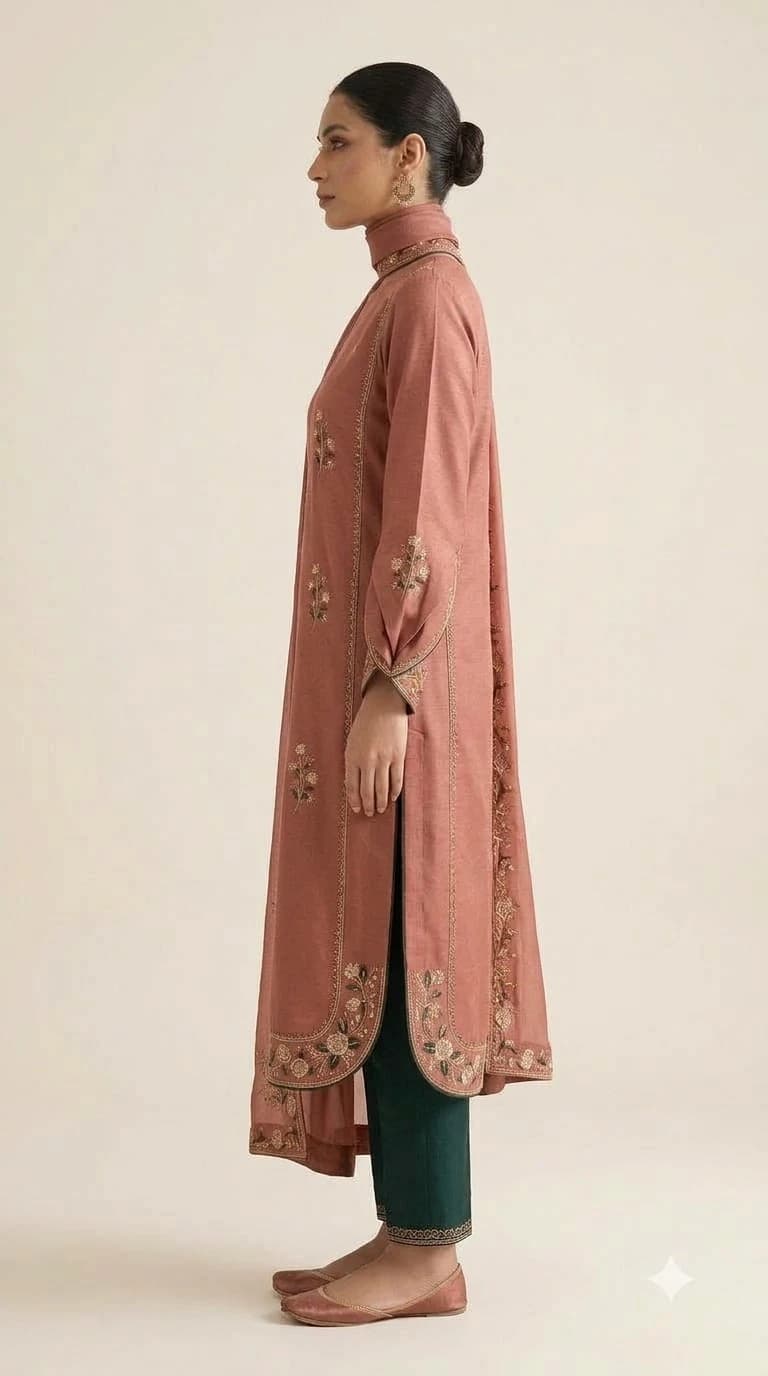 Afsar-e-Gul Embroidered Attached-Scarf Neck Pakistani Suit