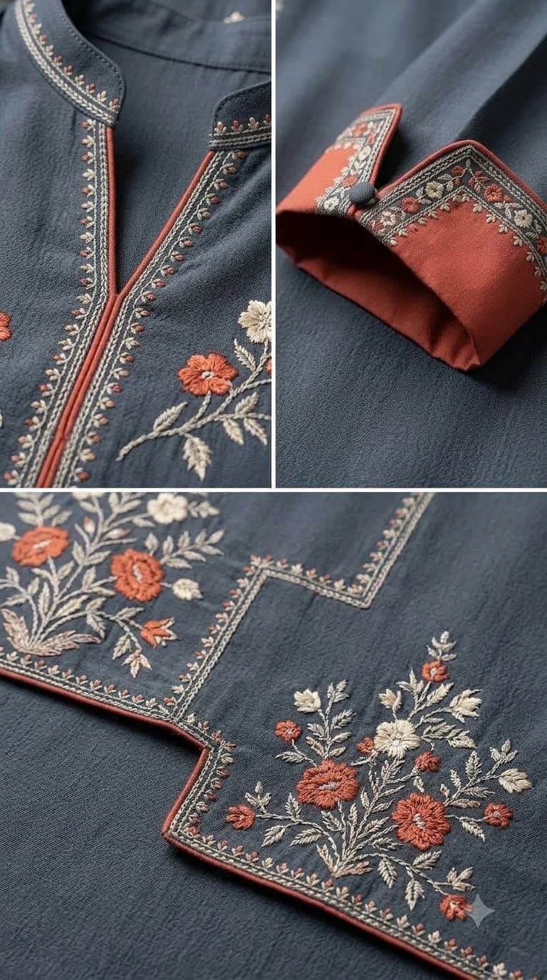 Sadaf Rani Embroidered Stepped-Hem Pakistani Suit