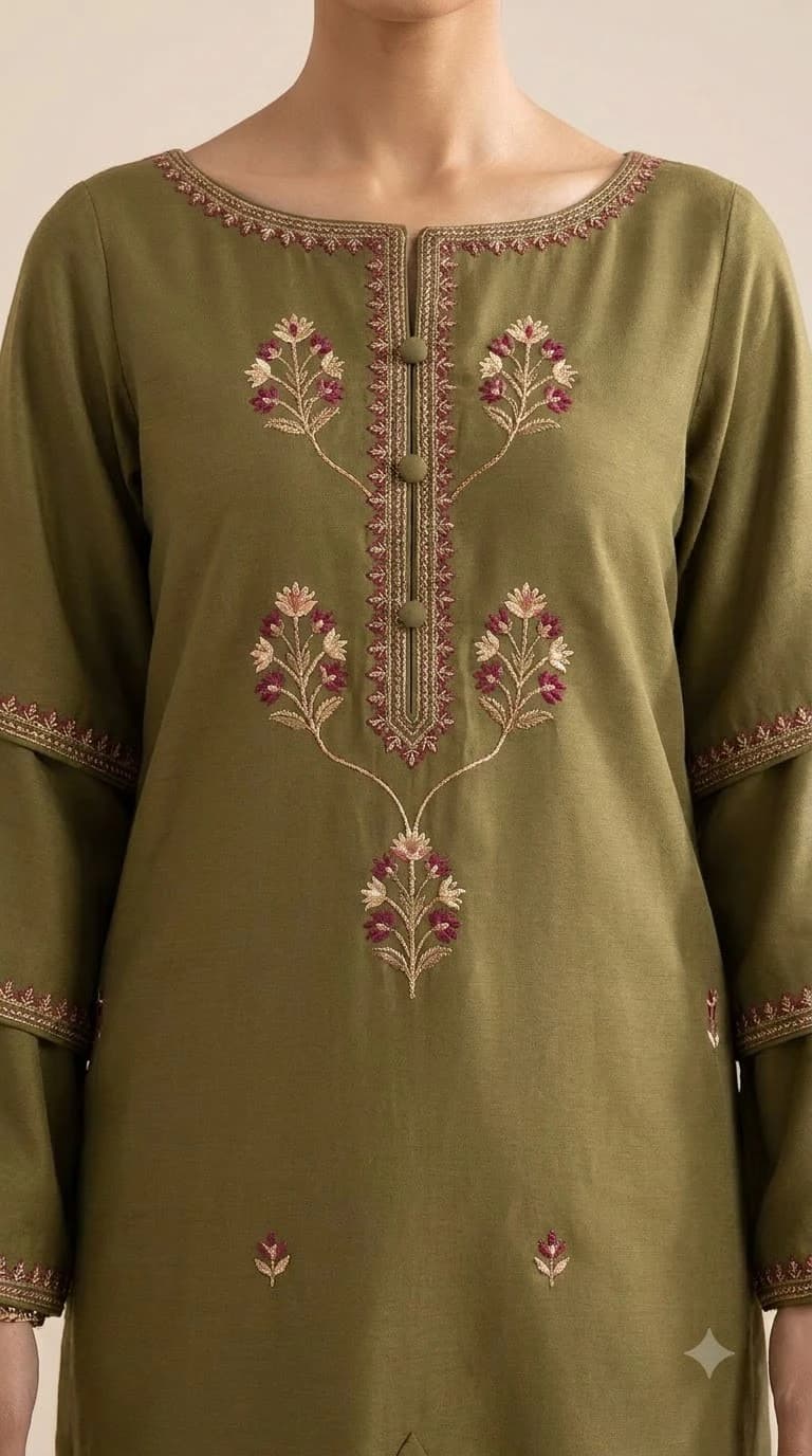 Gulbadan Noor Embroidered Pagoda-Sleeve Pakistani Suit