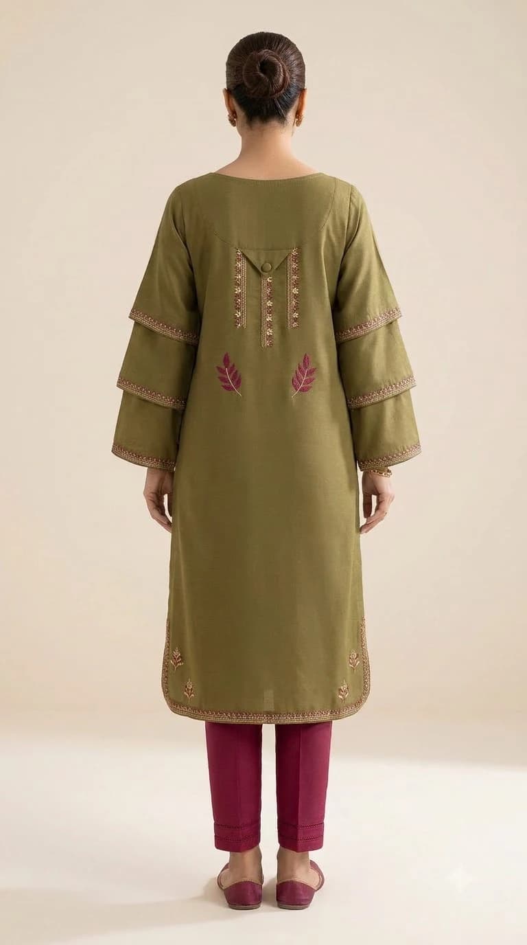 Gulbadan Noor Embroidered Pagoda-Sleeve Pakistani Suit