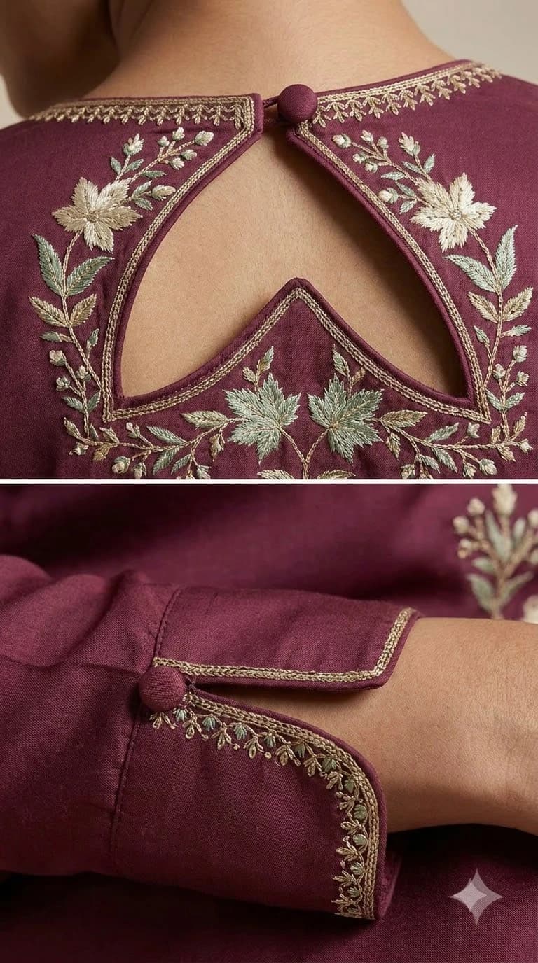 Chinar Gul Embroidered Shoulder-Keyhole Pakistani Suit