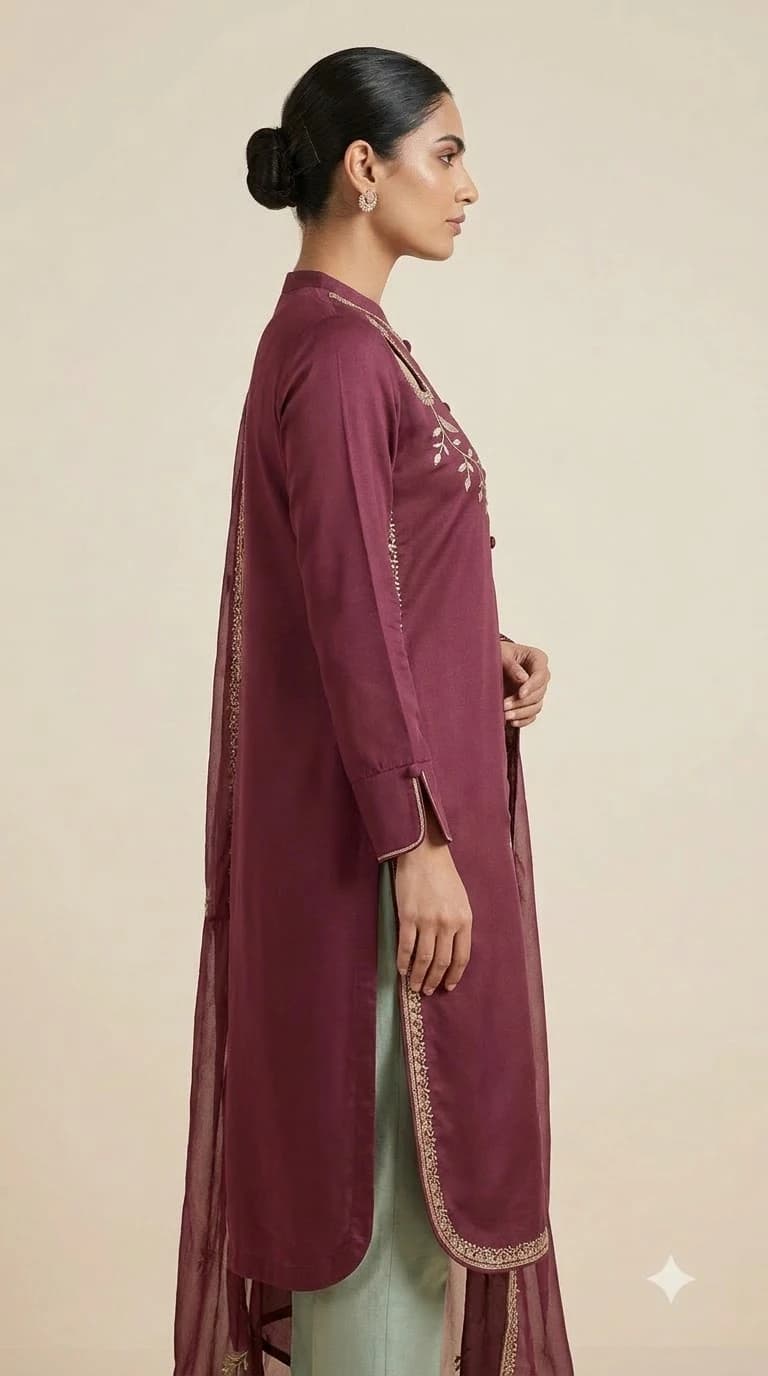 Chinar Gul Embroidered Shoulder-Keyhole Pakistani Suit