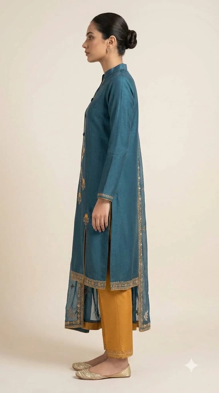 Salarah Noor Embroidered Double-Vent Pakistani Suit