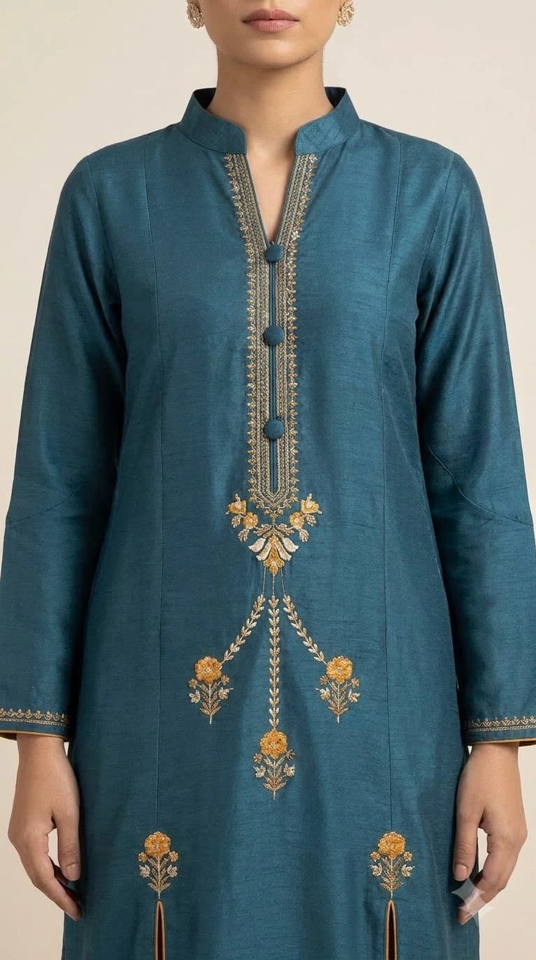 Salarah Noor Embroidered Double-Vent Pakistani Suit