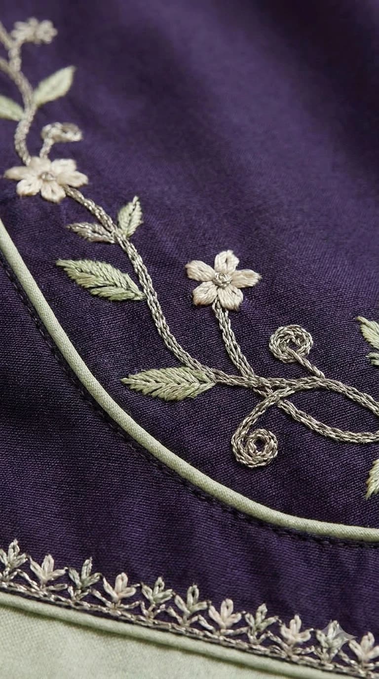 Abeer-e-Noor Embroidered Framed-Hem Pakistani Suit