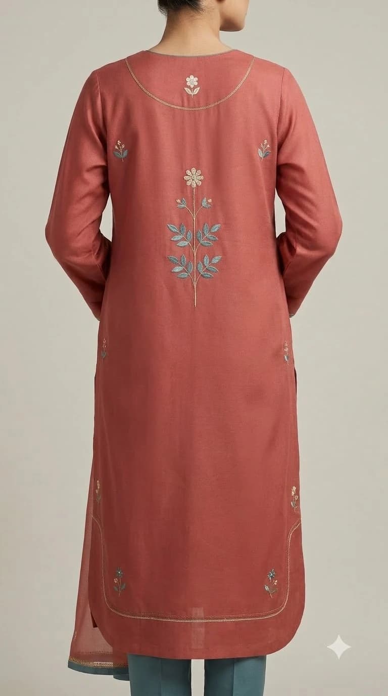 Mahveen Noor Embroidered Curved-Collar Pakistani Suit