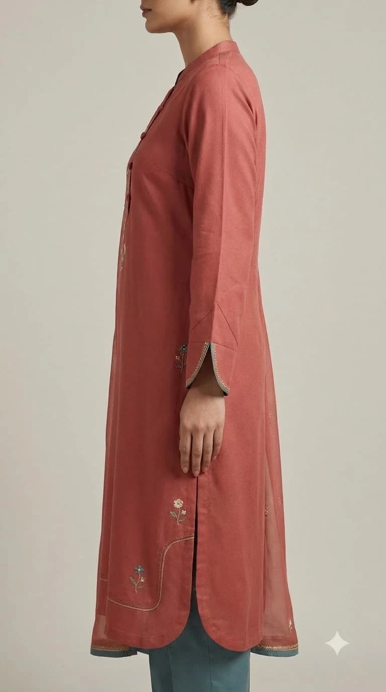Mahveen Noor Embroidered Curved-Collar Pakistani Suit