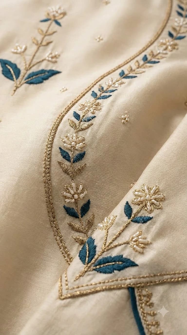 Nayab-e-Sahar Embroidered Curved-Dart Pakistani Suit