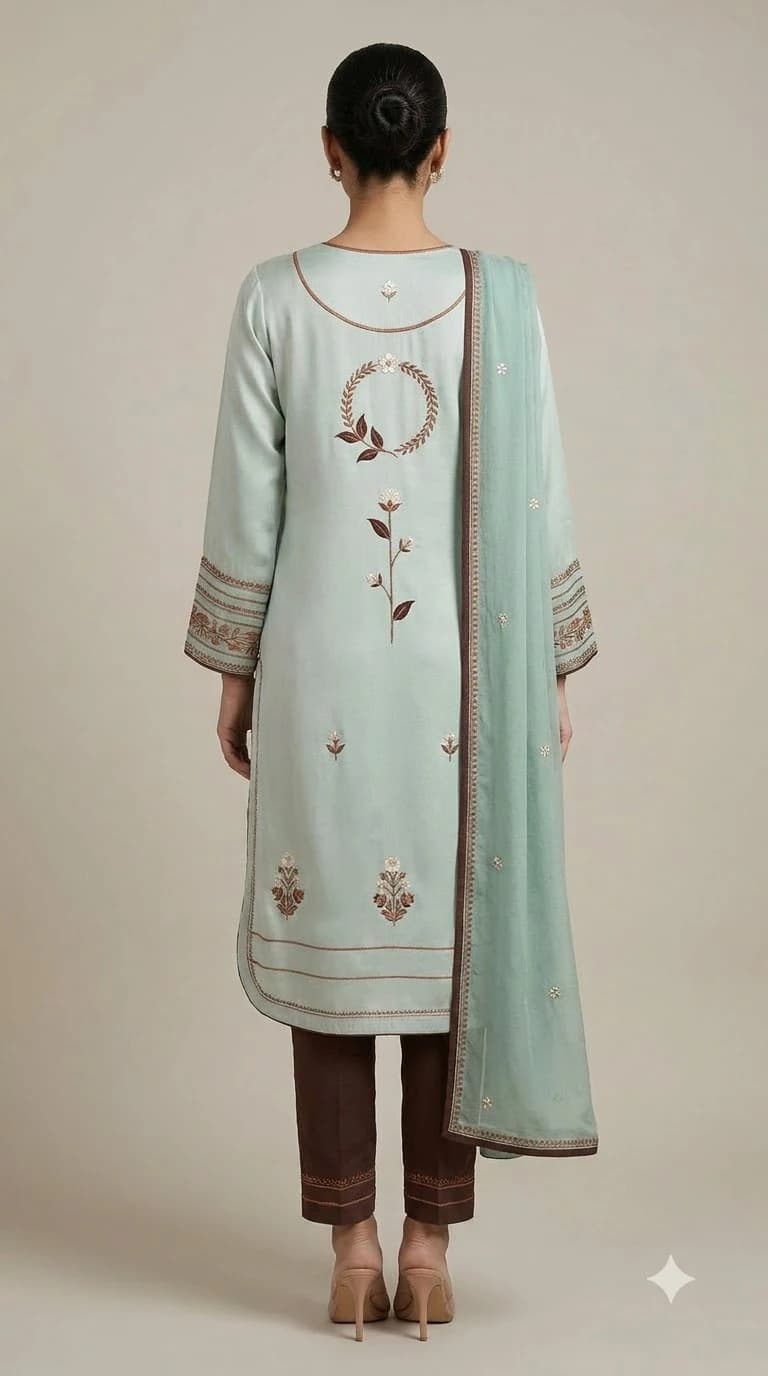 Gulchehra Noor Embroidered Crescent-Seam Pakistani Suit