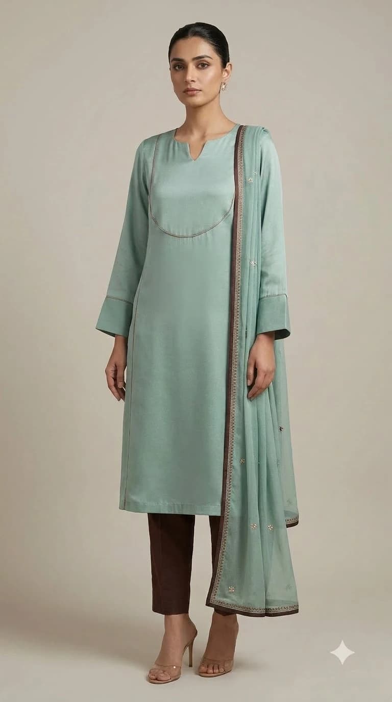 Gulchehra Noor Embroidered Crescent-Seam Pakistani Suit