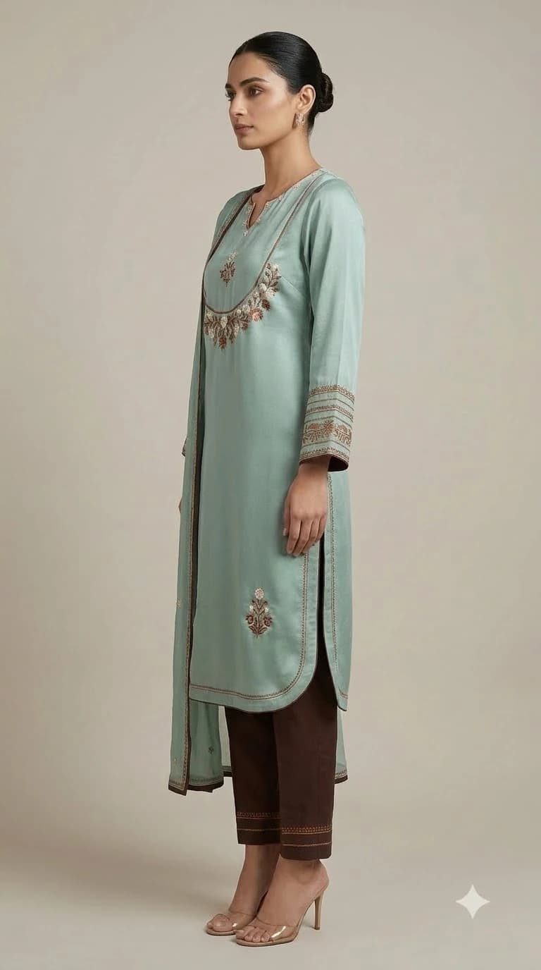 Gulchehra Noor Embroidered Crescent-Seam Pakistani Suit
