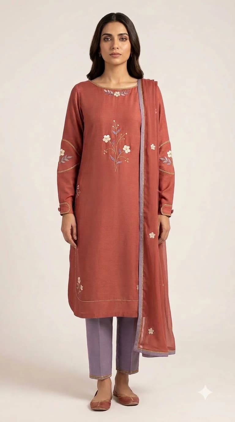 Darya-e-Noor Embroidered Elbow-Panel Pakistani Suit