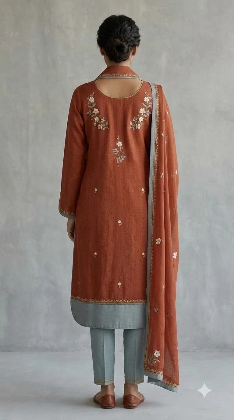 Zohra-e-Rang Embroidered Shawl-Collar Pakistani Suit